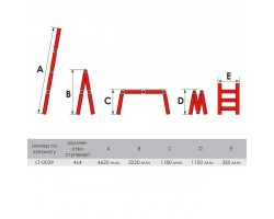 Драбина алюмінієва трансформер 4*4ступ. 4.62м  LT-