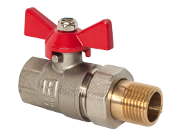 Кран американка 3/4 красная бабочка KARRO