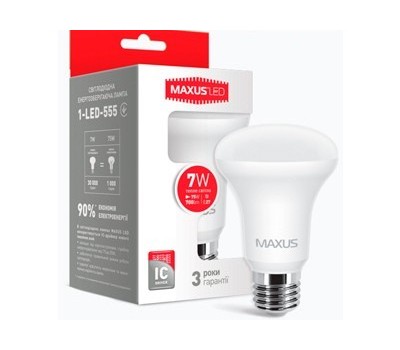 Лампа  Maxus led 7w E27. 3000K