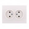 Розетка Lezard DERIY двойная белая б/з