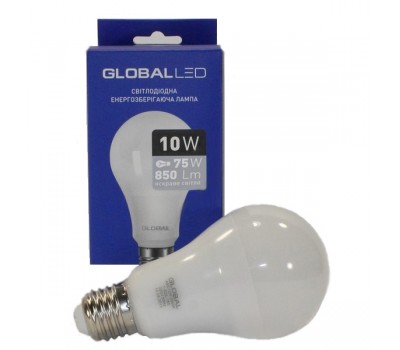 Лампа Global LED A60 10W 4100K 220V E27 AL